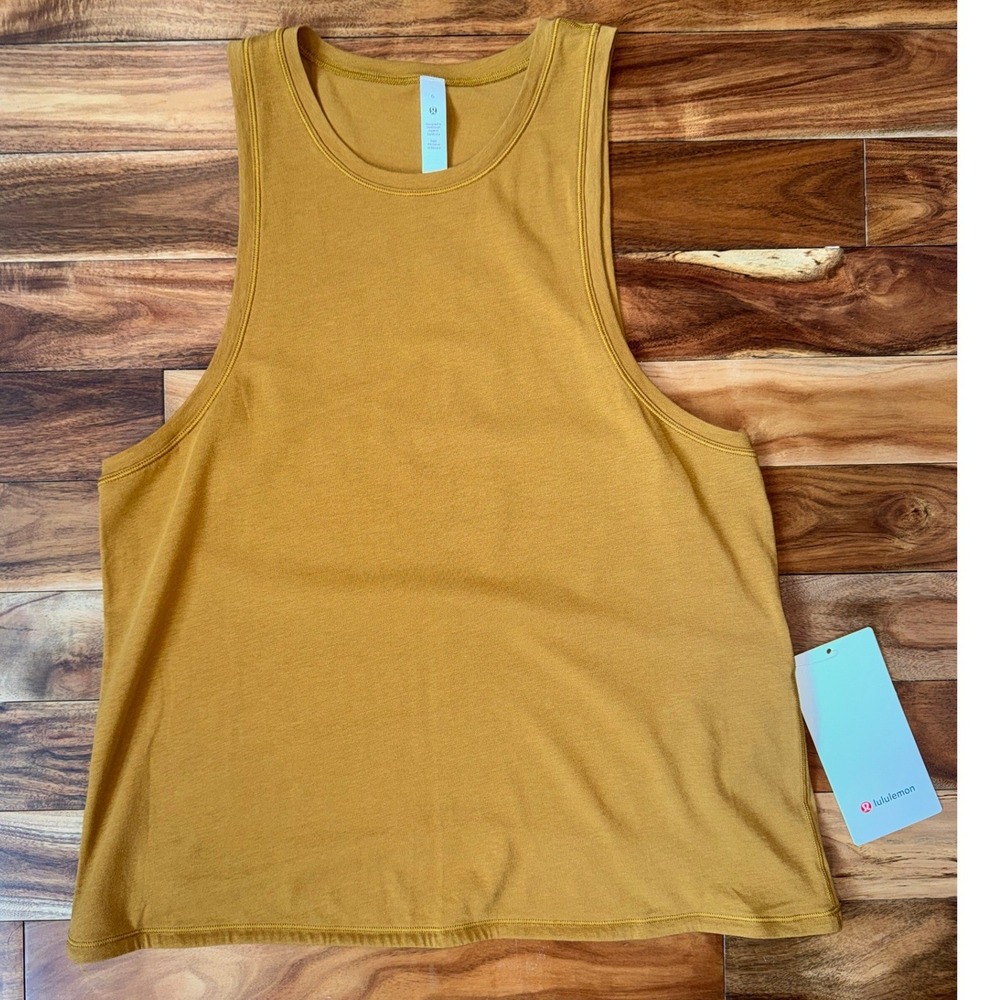 Lululemon Squad Goals Tank Sundown Brown Cotton Jersey Spiced Rum Size 6 NWT